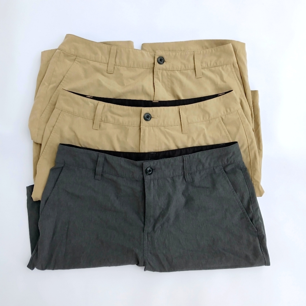Boys khaki and dark Grey uniform shorts size 30 Bundle of 3